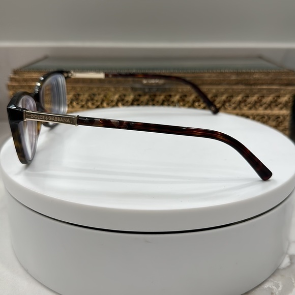 Dolce & Gabbana Rx Tortoiseshell Eyeglass Frames/Etched Temple Arms EUC D&G Case - Picture 9 of 17